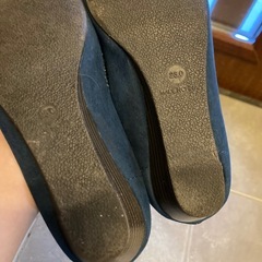 パンプス スエード調　ウェッジソール　23cm ブルー の画像