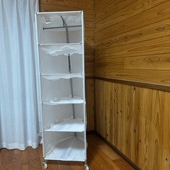 IKEA オシャレ多目的棚 下3か所ローラー付き