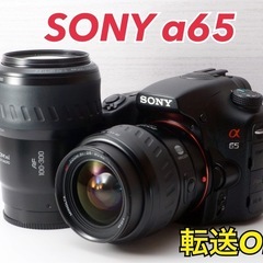 ★SONY α65★S数約9400回●Wズームレンズ●転送OK●カメラバック付き  1ヶ月動作補償あり！ 安心のゆうパック代引き発送！ 送料、代引き手数料無料！