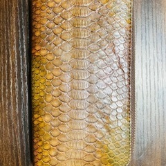 長財布 ラウンドファスナー パイソン 本革 の画像