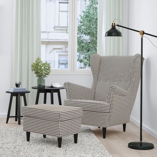 IKEA ストランドモン ソファ オットマン付き 千鳥格子柄 STRANDMON イケア