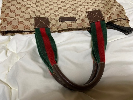 バッグGUCCI グッチ GGキャンバス シェリーライン ラージトート