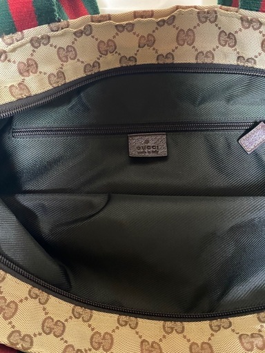 バッグGUCCI グッチ GGキャンバス シェリーライン ラージトート
