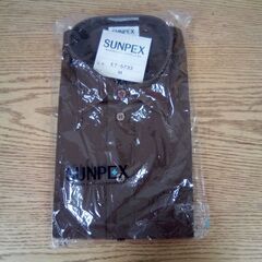 未着用品 SUNPEX ショップシャツ 作業服 ユニフォーム 七分袖 Mサイズ ET-5733 ブラウン ⑫の画像