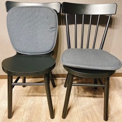 IKEA イケア 黒 ダイニングチェア2脚セット クッション付き ノッラリード  NORRARYD 　の画像