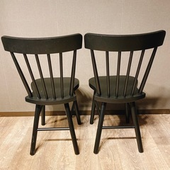 IKEA イケア 黒 ダイニングチェア2脚セット クッション付き ノッラリード  NORRARYD 　の画像