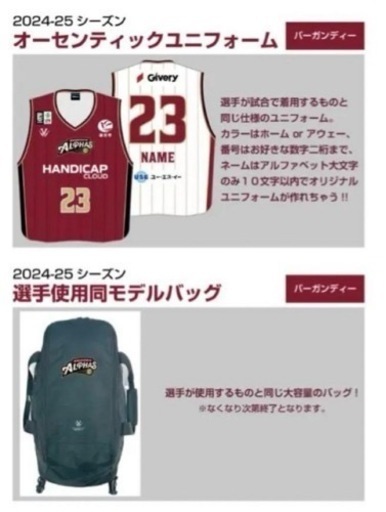 越谷アルファーズ オーセンティックユニフォーム 非売品リュック