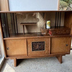 飾り棚　かりん材　和家具　和風アンティーク　レトロ