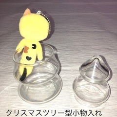 クリスマスツリー型小物入れ　ガラス