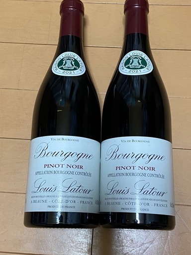 【取り引き中】PINOTNOIR BOURCOGNE2021(フランスワイン)2本セット　赤ミディアムボディ