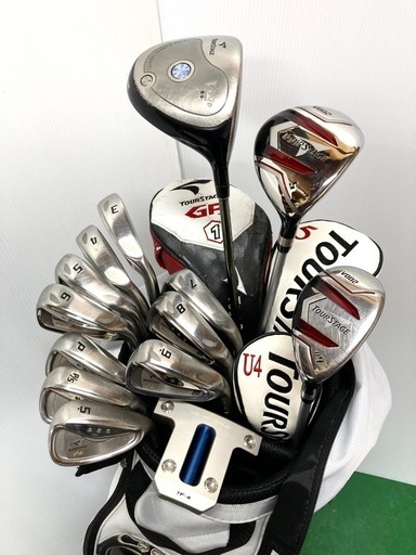 【SOLD OUT】◆BRIDGESTONE TourStage ViQ◆ゴルフクラブ 全14本セット＋ 美品 Mizuno キャディバッグ付き