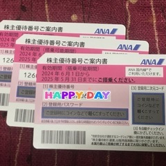 ANA株主優待券 3枚の画像
