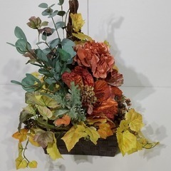 アレンジメントフラワー・オータムフラワー・パンプキンアートフラワーベース・01の画像