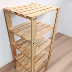 [八4942]  木製オープンラック　5段　外形寸法　幅595㎜...