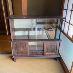 昭和レトロ 中型茶タンス 食器棚 古家具 古民家 当時物 美術品