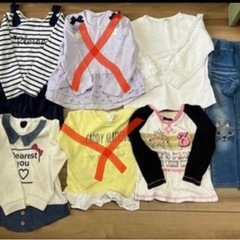 110サイズ　8着　女の子　長袖　ジーパン　ズボン　トップス　まとめ売り　訳ありの画像