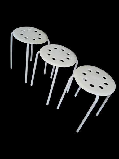 IKEA　イケア　スタッキングチェア　白　３脚
