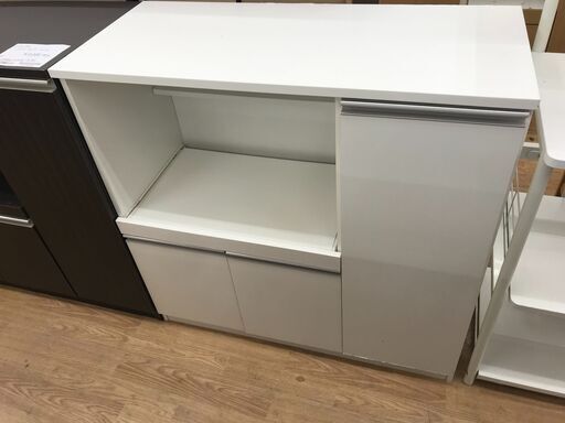 ★ジモティ割あり★  レンジ台 ホワイト H89×W90×D40 クリーニング済み KJ6751
