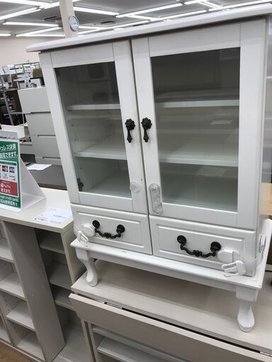 ★ジモティ割あり★  キャビネット ホワイト H84×W63×D35 クリーニング済み KJ6753