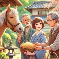 乗馬用のお馬のお世話