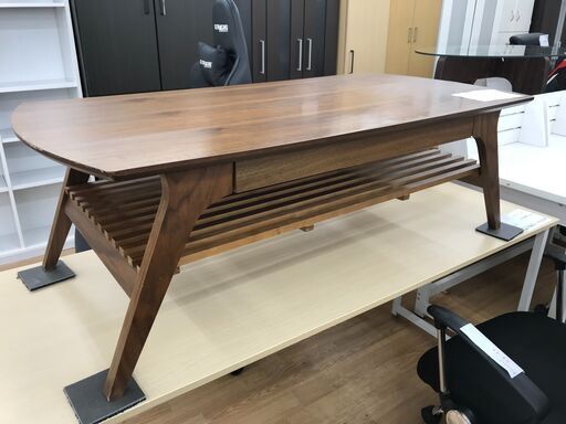 ★ジモティ割あり★  センターテーブル ダークブラウン H40×W120×D60 クリーニング済み KJ6757
