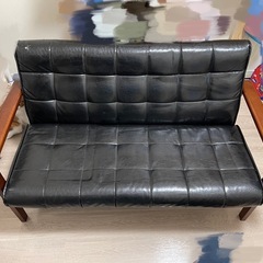 【お譲り先決定】ソファー　黒　合皮　中古