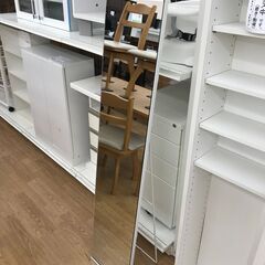 ★ジモティ割あり★  姿見 ホワイト H150×W30×D調整可...