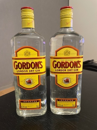 終売ゴードン　47.3度　2本　Gordon’s gin
