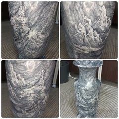 [八4965] 〈中古品〉大理石？　花瓶　花受け　置物　重量9.44kgの画像