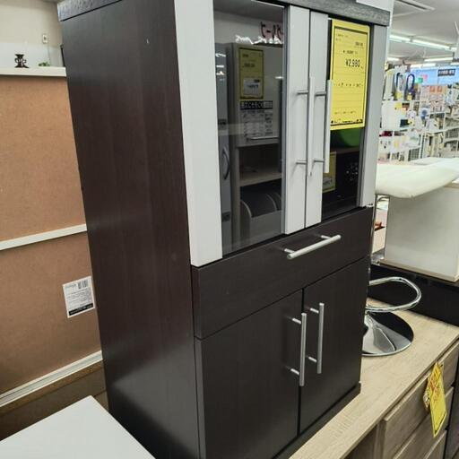 ミニ食器棚　ブラウン