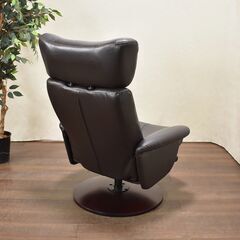 ≪zyt1690ジ≫ ニトリ パーソナルチェア ルビー ダークブラウン 本革＋合皮 現状品 ① RUBY DBR リクライニングチェア/中古家具/宮城県仙台市 61024-02の画像