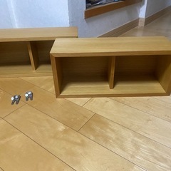 新生活　無印　壁に付けられる家具箱　2マス　2セット　MUJI ...