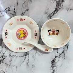 可愛い❤絵本 ぼく！アンパンマン　チャーハンセット 平皿 お茶碗 レンゲの画像