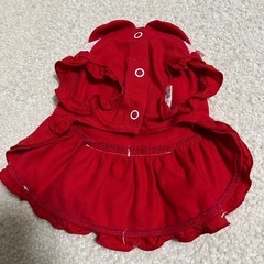 ペット服　古着　S 赤　ワンピースの画像