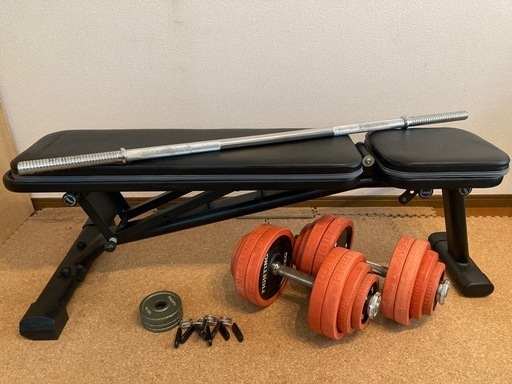 ★値下げ中★【宅トレ入門】ダンベル/バーベル/ベンチセット