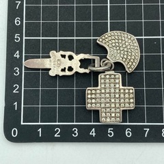 P928607A CHROMEHEARTS クロムハーツ ネックレストップ 3トリンケッツ ダイヤ 925 シルバー 36g ジュエリー アクセサリー ネックレス 中古品の画像