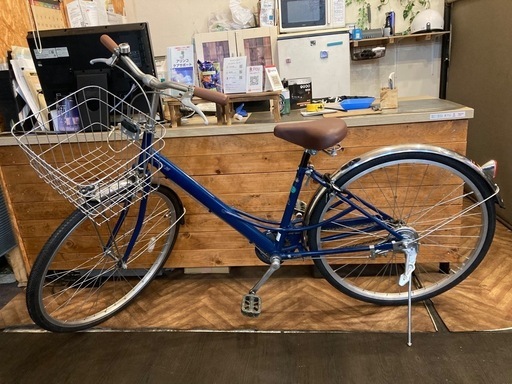 【前後タイヤ・チューブ新品！】26インチ自転車　ブルー