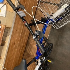 【ドッペルギャンガーM6blue前後タイヤ・チューブ新品！】7段変速　サスペンション付き　20インチ折りたたみ自転車　ブルーの画像