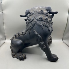 k1102613 時代 古銅玉獅子 中国美術 朝鮮 銅製 銅器 唐銅 置物 骨董品 美術