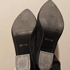 ニーハイブーツ スエード 本皮+カシミヤ裏起毛の画像