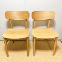 【美品✨２脚セット】無印良品 ラウンドチェア・オーク材