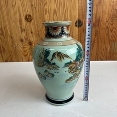 t11026010 松月 花瓶 陶器 日本画 和風 花器 デザイン 手作り 陶芸 インテリア 伝統工芸 アート作品 現状品 中古品の画像