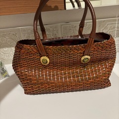 【Vintage】籠バッグ(革製)
