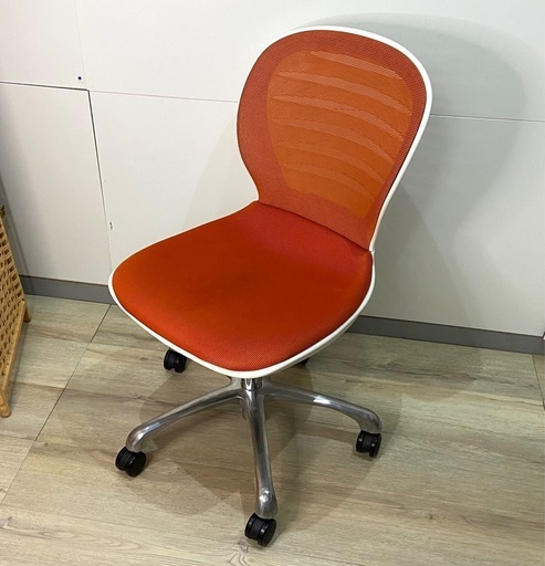 関家具 デスクチェア オレンジ オフィスチェア 中古品