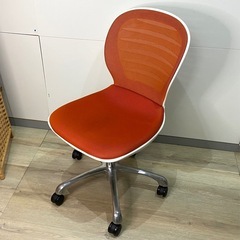 関家具 デスクチェア オレンジ オフィスチェア 中古品