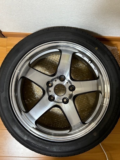 ほぼ新品！バリ溝17インチ ホイールセット 5本スポーク