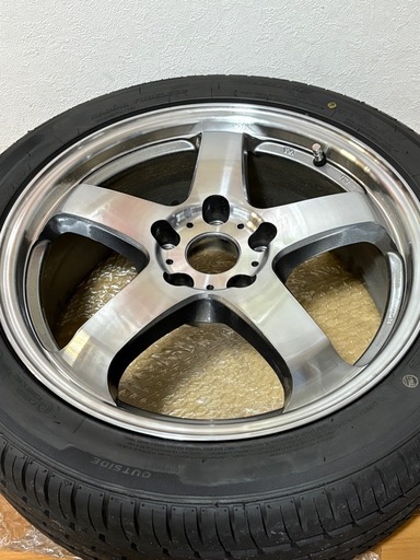ほぼ新品！バリ溝17インチ ホイールセット 5本スポーク