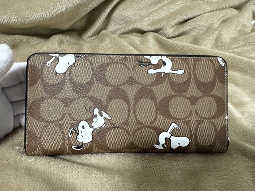 COACH スヌーピー　 長財布　黒ヒモ　C4596  新品未使用