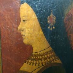 かなり古い板絵　印刷物の画像