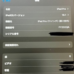 【お値下げ致しました】Apple iPadPro 11インチ  Wi-Fi 128GB スペースグレイの画像
